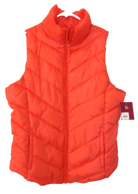 SO Color Collection Puffer Vest-M, coral  NWT $50