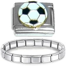 Starter Bracelet & Soccer Ball Italian Charm - Vintage 1990s 2000s Style CT1357