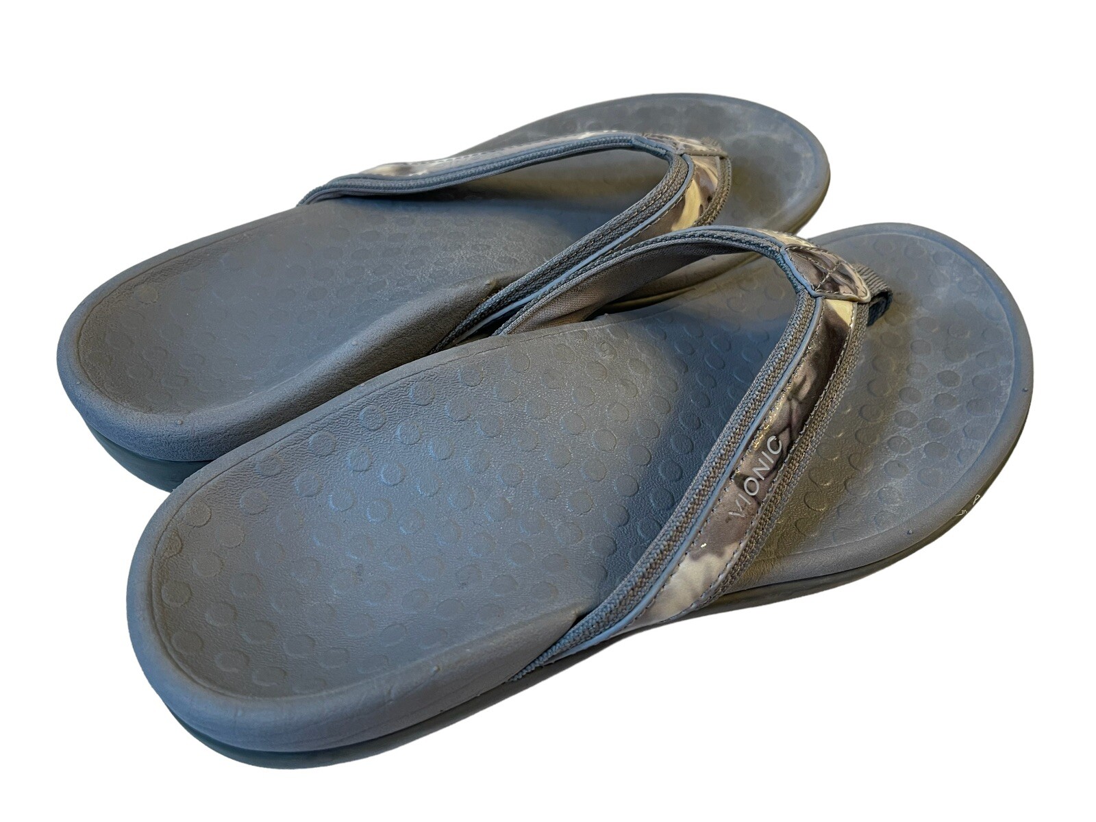 VIONIC LIGHT GRAY SANDALS WITH MARBLE DESIGN STRA… - image 4