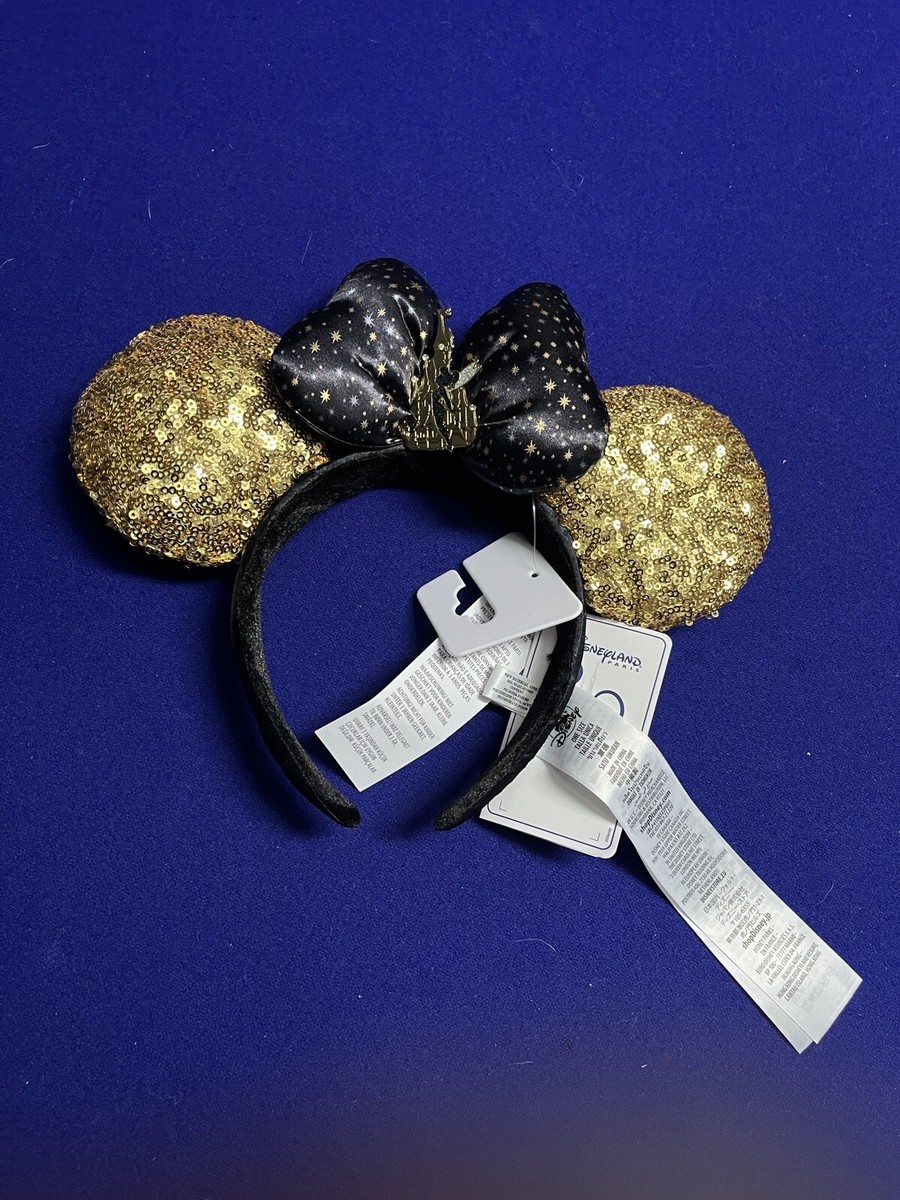Disney Parks Disneyland Paris 30th Anniversary Tinker Bell Gold Sequin Ears NEW New 30th Anniversary Tinker Bell & Sleeping Beauty Castle  main image 4