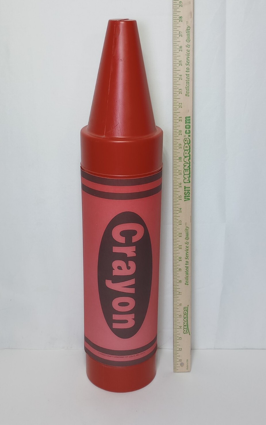 Jumbo Large 28” Red Plastic Crayon Piggy Bank by Handi Craft USA Used