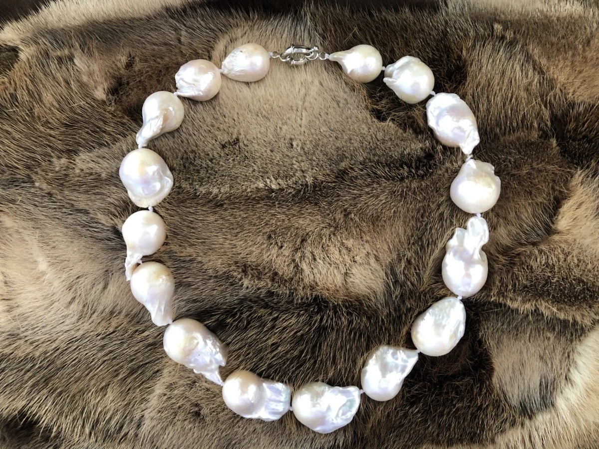 Large baroque pearl necklace ebay clearance