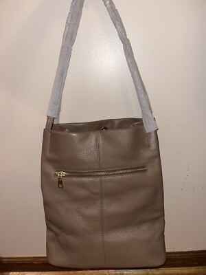 Kattee Soft Genuine Leather Handbags Satchel Double Handle Shoulder Bag Khaki