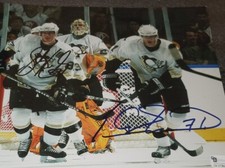 SIDNEY CROSBY & EVGENI MALKIN DUAL SIGNED 8X10 NHL PHOTO PITTSBURGH PENGUINS COA