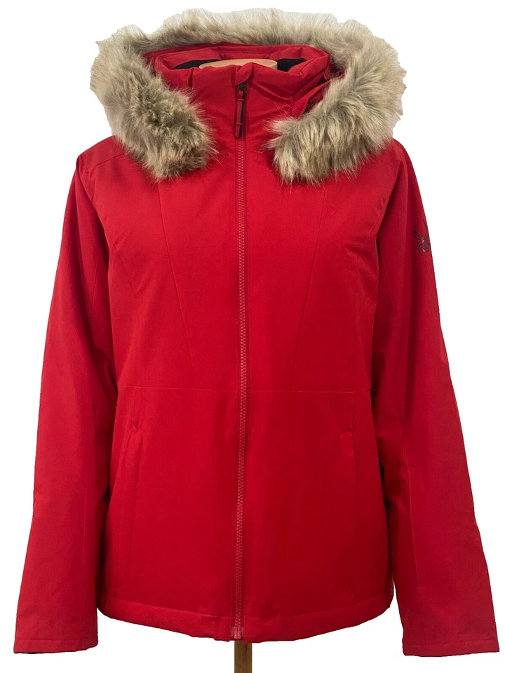 Womens SPYDER Waterproof Insulated RED Ski Jacket $379, Size: 12 - Image 3 of 4
