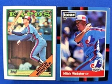 MLB - Mitch Webster 1988 Topps & 1988 Leaf Baseball - Expos