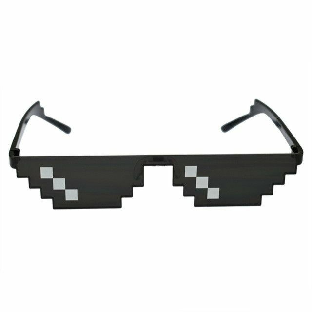 6 Pack Black Thug Life Sunglasses Deal With It Glasses For Men Women Kids Photo Props 8 Bit Pixel Mosaic Glass Unisex Sunglass Toy Posing Props Electronics