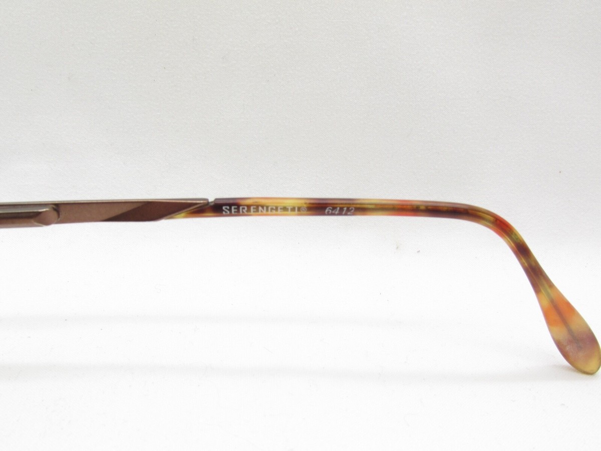SERENGETI 6412 OVAL BROWN SPORTS WRAP METAL SUNGLASSES JAPAN 47