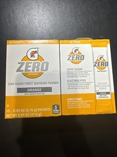 Gatorade G Zero Powder Orange Packets - 20 count - 2 boxes of 10 each