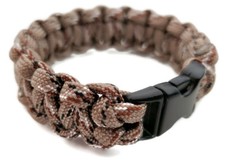 Paracord Bracelet 550 Black Tactical 3/8" Buckle Desert Camo Hand Made