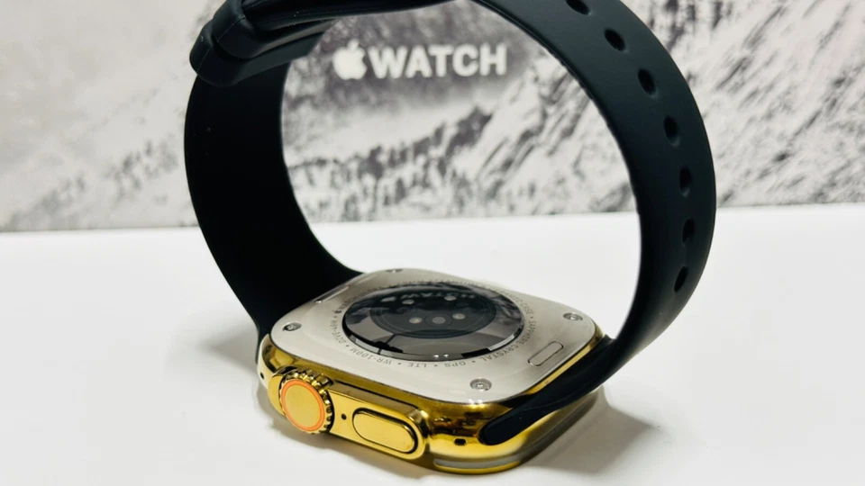 Custom Anodized 49MM GOLD Apple Watch ULTRA Titanium Black Sport Band 24k Gold P - Image 4 of 4