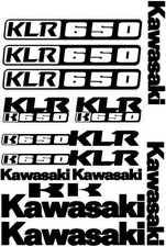 #p574 Kawasaki KLR Custom Racing Decal Sticker Laminated KIT black