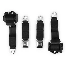 1978-82 Corvette Single Retractor Shoulder Seatbelt System PushButton - Black