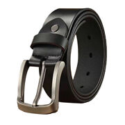Genuine Leather Men's Belts Removable Buckle Width 1.3" Heavy Duty Belts For Men