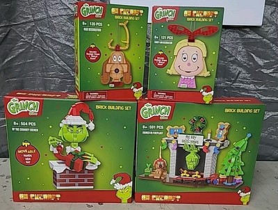 Dr. Seuss The Grinch Brick Building Block Collection Compatible W Lego Lot Of 4 