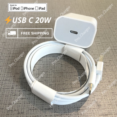 Fast Charger Cord 20W USB C Power Adapter Cube For iPhone 14 13 12 11 Pro X XR 8