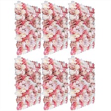 6 Flower Wall Panel Party Artificial Wedding Bouquet Decor Romantic Rose Flower