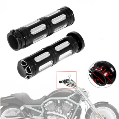 US Black Edge Cut Handlebar Hand Grips For Harley Touring Sportster Dyna Softail
