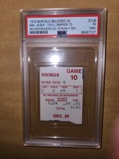 1975 Buffalo Bills Ticket OJ Simpson Breaks Gale Sayers  Record 23 TD PSA 1 Rare