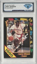 1991-92 Wild Card LARRY JOHNSON #24 RC Rookie 1000 Stripe 💎 DSG 8 NM/Mint