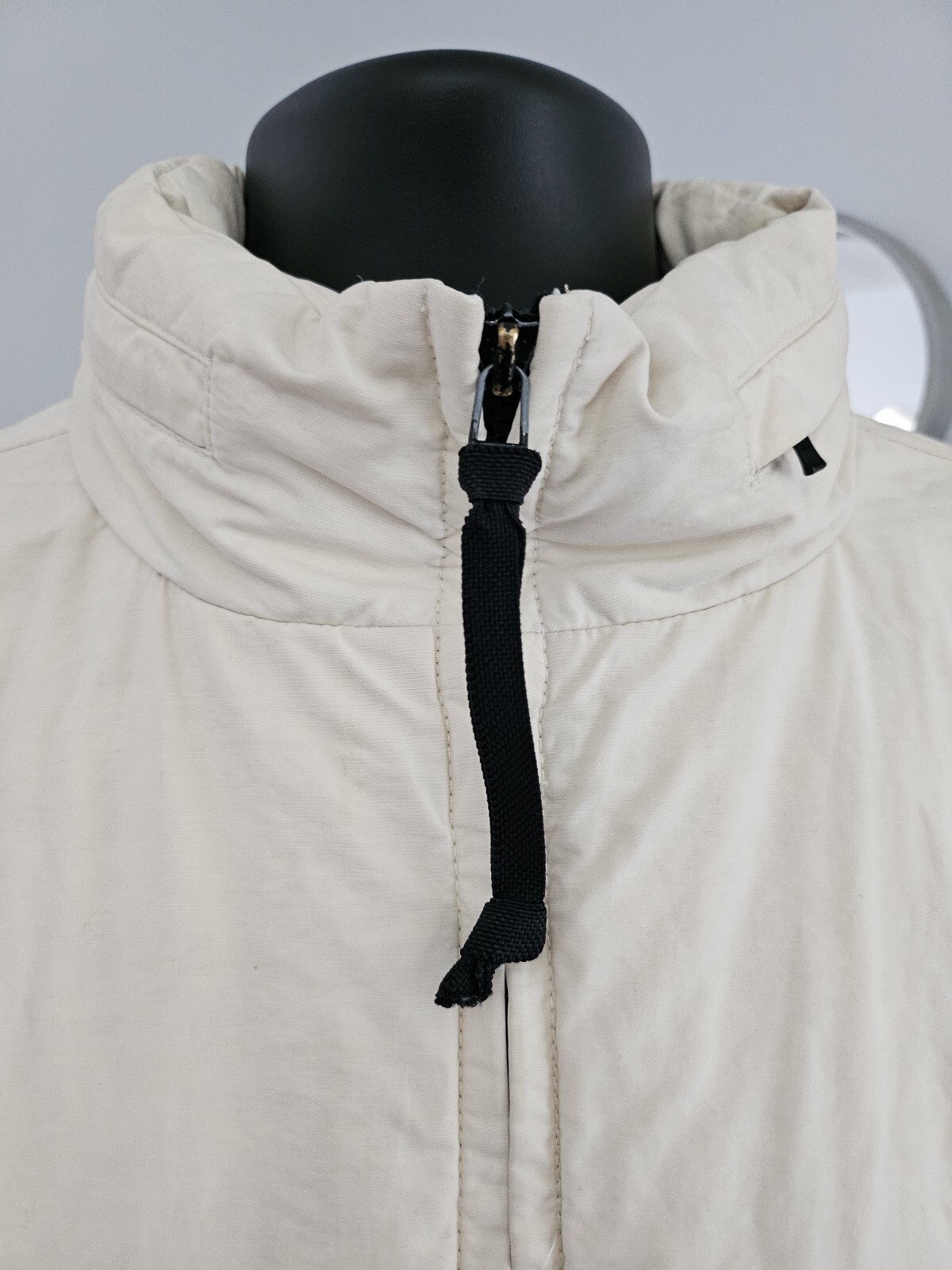 Nautica Off-White Hidden Hood Winter Down Feather Puffer Coat Jacket Mens Medium image 9