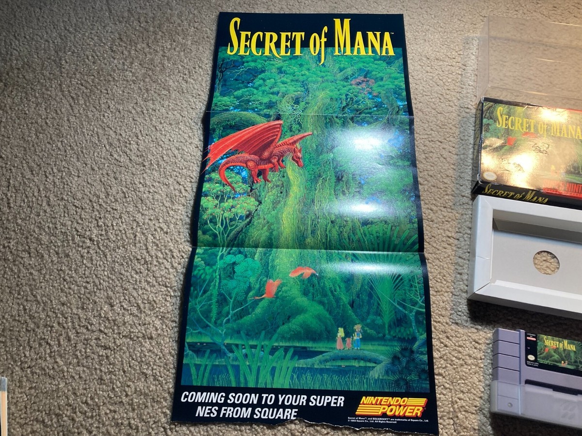 Secret of Mana (Super Nintendo SNES) Complete CIB w/ Posters +