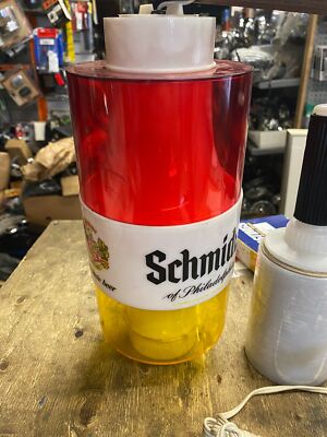 Vtg Schmidts Full Taste Beer Light Sign Hanging Man Cave Tavern Advertising Brew