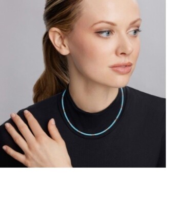 NEW  TAG LAGOS BLUE CAVIAR SILVER STATION CERAMIC NECKLACE 3mm - 16 INCH $800