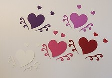A Variety Of Valentine's Scrapbooking Cardstock Hearts Set Of 5