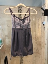 Lululemon Tie Waist Flowy Top 6 Heathered Strappy Grey Sweetheart Stretch