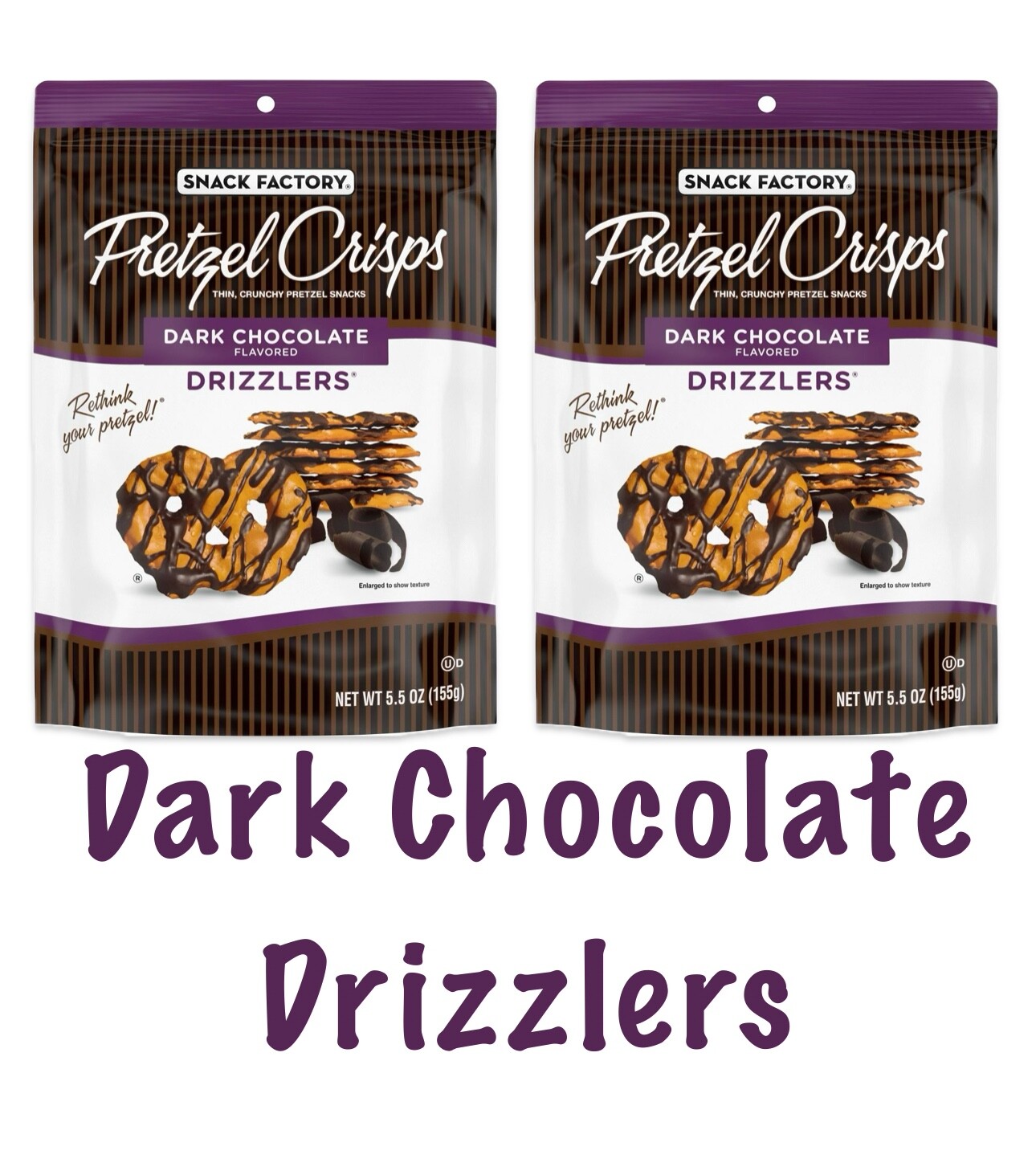 Pretzel Crisps Dark Chocolate Drizzlers by Snack Factory 2 pack eBay