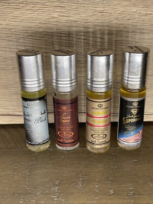 Lot Of 4 Al Rehab Perfume- Superman, French Coffee, Champion Black, Al Fares