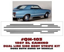 Ge-qh-103 1967 Chevy El Camino - Side Body Dual Line Pinstripe Stripe Ge-qh-103 1967 Chevy El Camino - Side Body Dual Line Pinstripe Stripe