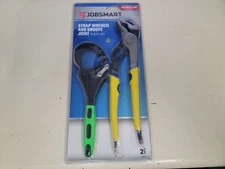 NEW SEALED JOBSMART # 2297258 2 PIECE STRAP WRENCH & GROVE JOINT PLIERS SET - T1