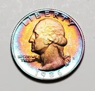 TONED 1986 S WASHINGTON QUARTER PROOF UNC #C3246