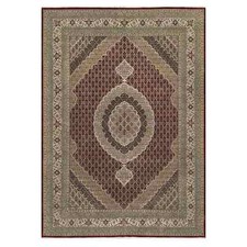8'10" x 12'4" Wine Red 250 KPSI Hand Knotted Super Mahi Wool and Silk Rug R90856