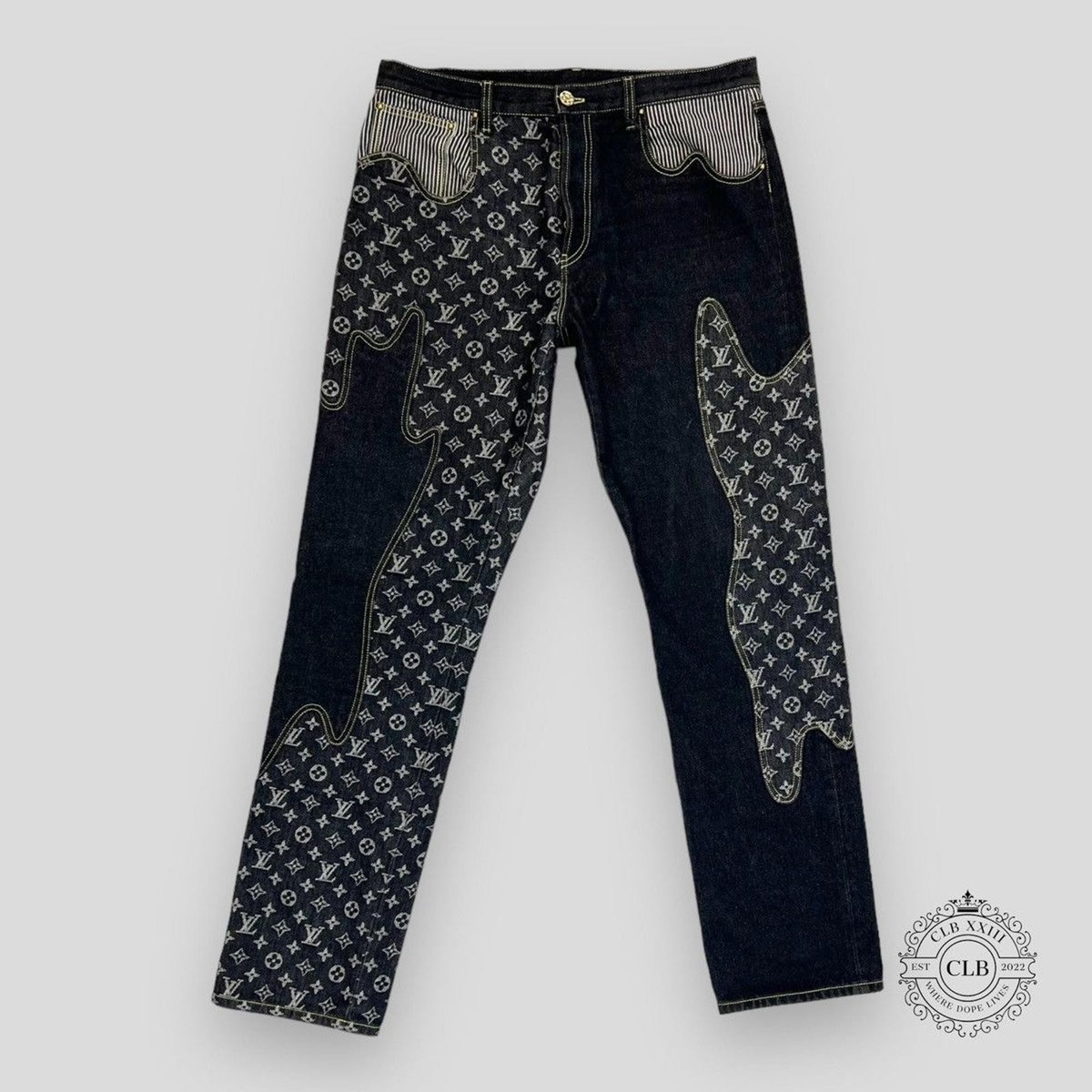 LOUIS VUITTON X NIGO MONOGRAM CRAZY DENIM JEANS - BLACK | eBay