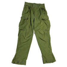 Vintage Swedish Military Pants Mens Green M59 Field Cargo Suspender 70s 30x30
