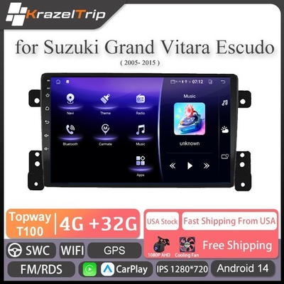 #ad Android Car Stereo for Suzuki Grand Vitara Escudo 2005 2006 2007 2015 CarPlay $110.40