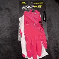 Grip Boost Solid Pink Stealth 6.0 Boost Plus Football Gloves  Adult Small