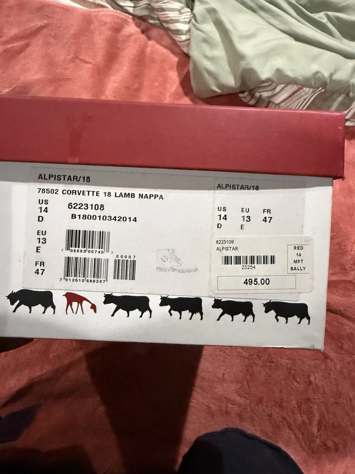 Zapatillas altas de cuero Bally Animals rojas talla 14 de Estados Unidos Foto 3 de 4