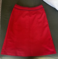 Pendleton 100 Virgin Wool Twill A-Line Knee Length Red Skirt Womens Petite 10