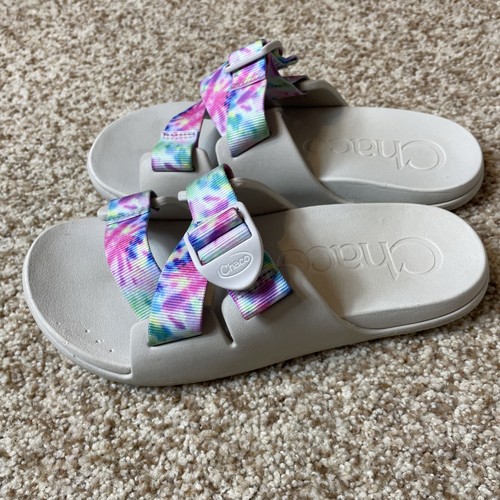 Chaco Sandals Women's Sz 7 Chillos Slide Light Tie Dye Adjustable - Picture 5 of 8