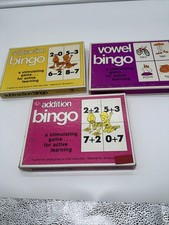 Vowel, Addition, Subtraction Bingo School Card Learning Games Set of 3 Trend