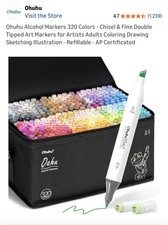Ohuhu Alcohol Markers 320 Colors Chisel Fine Double Tipped Art Markers