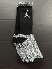 Air Jordan Mens Sz L Socks Size 8-12 Black - LOT OF 2 PAIR NWOT