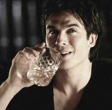 The Vampire Diaries Salvatore House Bourbon Glass Screen Used Prop TV Show CW 