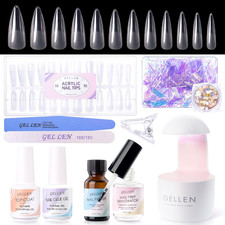 Gel Nail Kit Stiletto Nail Extension Kit 240Pcs Long Almond 12 Sizes Acrylic Nai