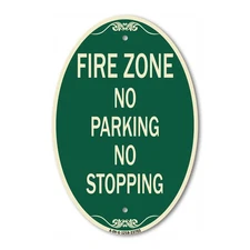SignMission Designer Series Sign - No Parking No Stopping 12" x 18" Metal Sign