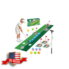 Kids Light Up Golf Putting Set with Mat, Putter, Holes Balls
